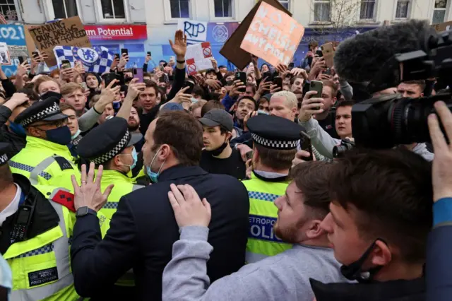 Chelsea fans protest