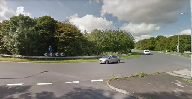 A50 Blythe Bridge at the junction of the A521 East