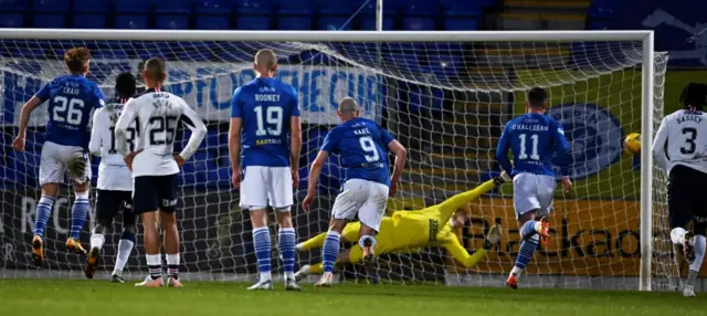 Liam Craig thrashes home a stoppage-time spot-kick for Saints