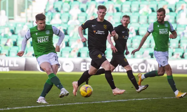 Kevin Nisbet opens the scoring at Easter Road