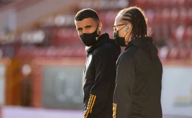 Celtic's Mohamed Elyounoussi and Diego Laxalt