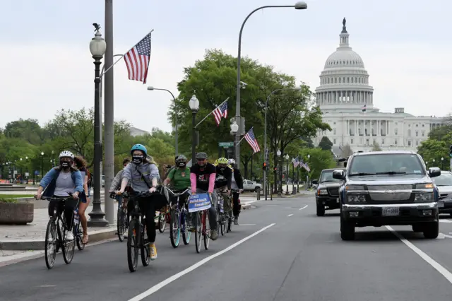 Climate activists in Washington DC