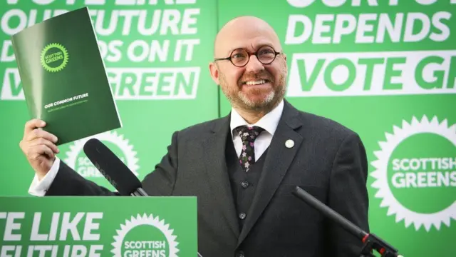 Co-leader Patrick Harvie at the Scottish Greens manifesto launch event