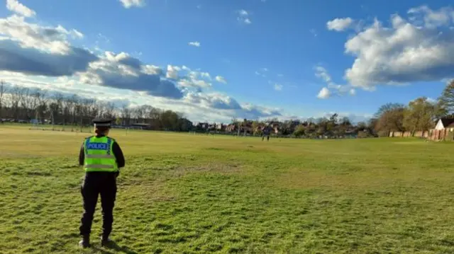 Police officer on Little Knavesmire, York