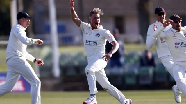 Luke Wood celebrates