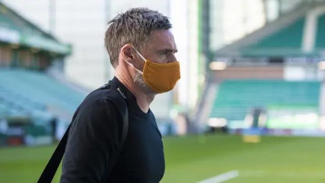 Graham Alexander arriving at Easter Road