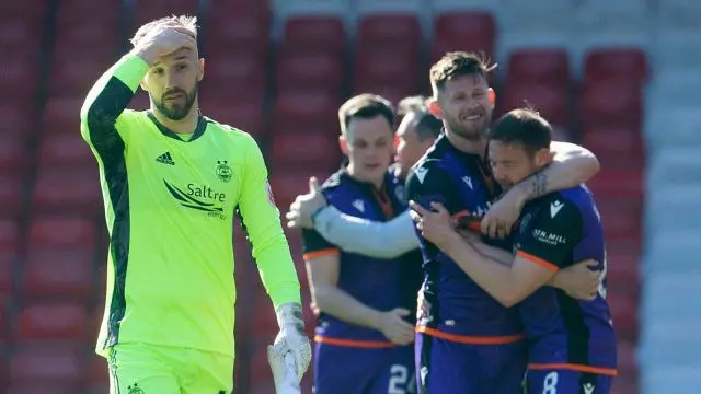 Aberdeen goalkeeper Gary Woods is left disappointed