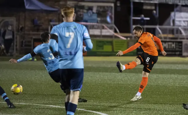 Peter Pawlett scores for Dundee United against Forfar Athletic