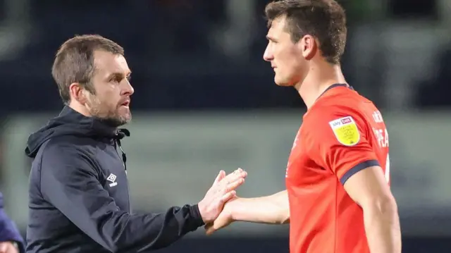 Luton boss Nathan Jones speaks to Matty Pearson