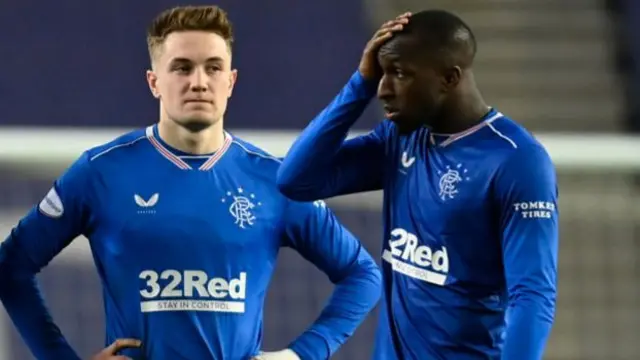 Rangers' Scott Wright and Glen Kamara are left disappointed