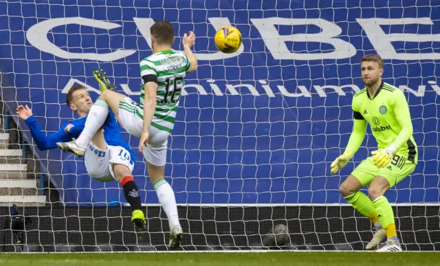 Steven Davis scores for Rangers against Celtic