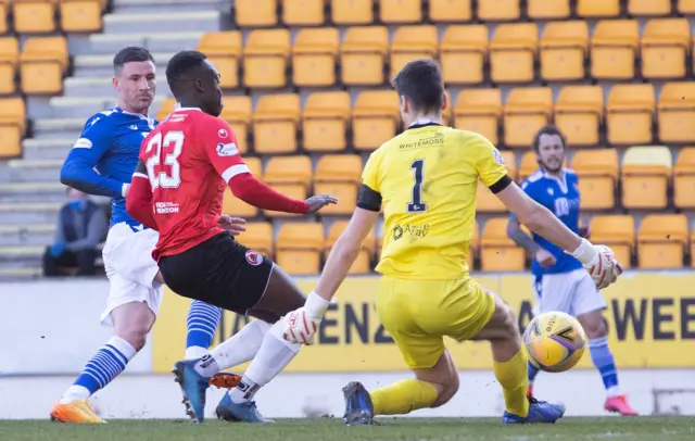 Michael O'Halloran scores for St Johnstone against Clyde