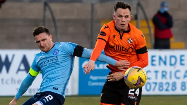 Lawrence Shankland playing for Dundee United against Forfar