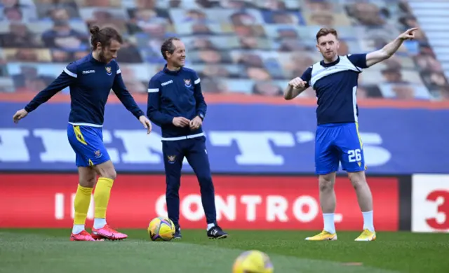 St Johnstone's Stevie May, Alec Cleland and Liam Craig