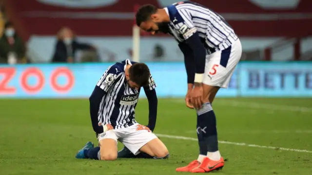 West Brom players dejected at full-time