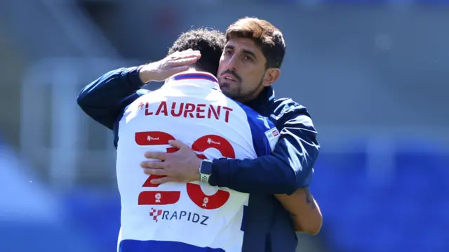 Josh Laurent of Reading interacts with Veljko Paunovic