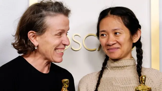 Frances McDormand and Chloe Zhao