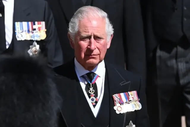 Prince Charles, pictured recently at the funeral of his father, the Duke of Edinburgh