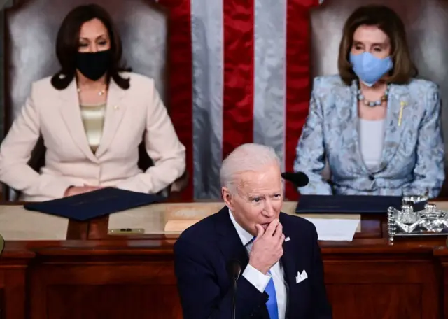 Biden gestures