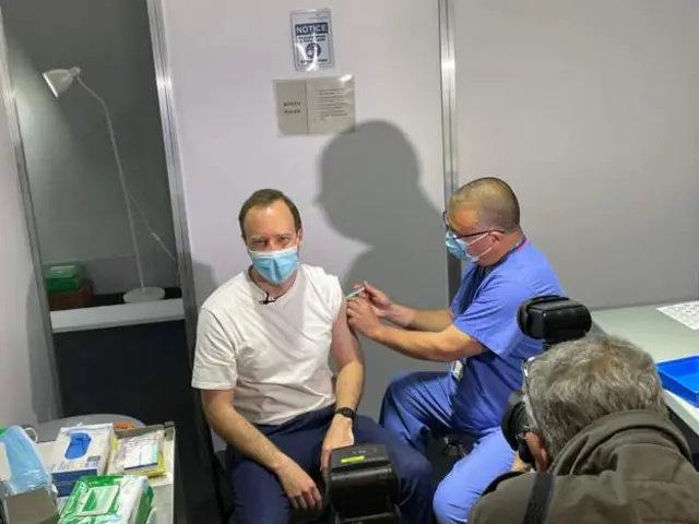 JVT vaccinates Matt Hancock