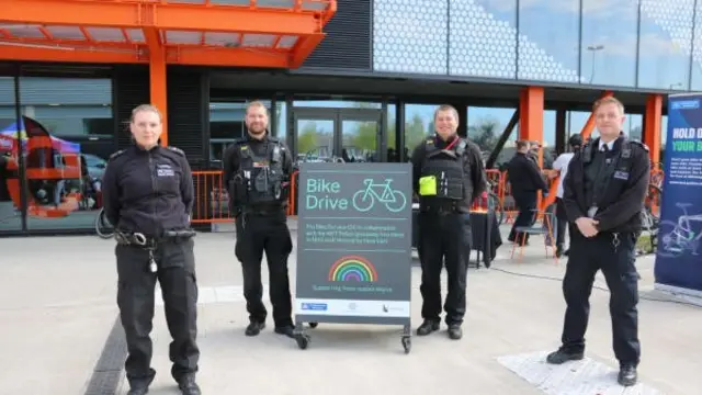 Met police officers at bike event