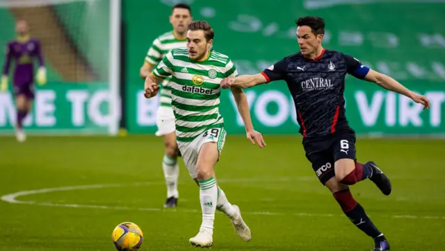 Celtic's James Forrest and Falkirk's Gary Miller