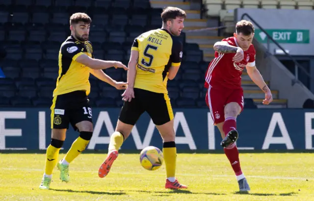 Callum Hendry fires Aberdeen ahead against Dumbarton