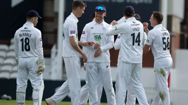 Hampshire celebrate wicket