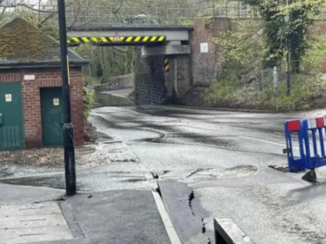 Scene of burst water main