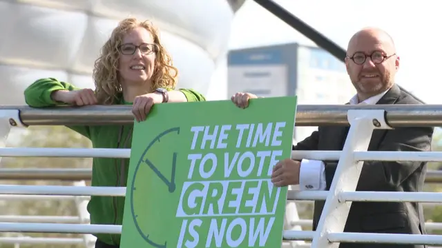 Lorna Slater and Patrick Harvie in Glasgow