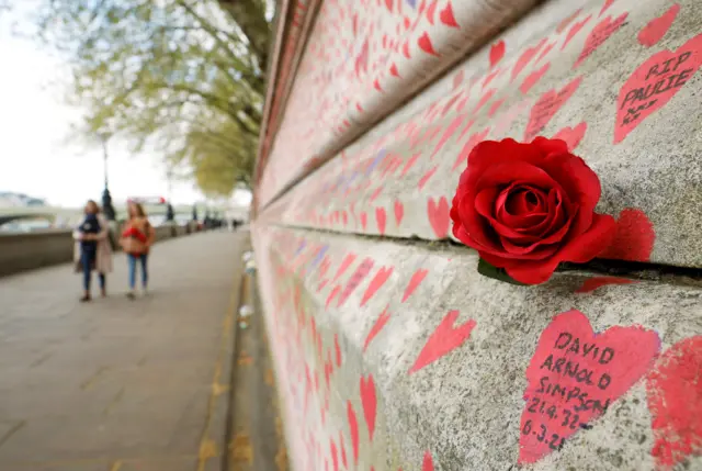 The National Covid Memorial wall in London