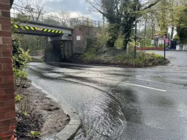 Flooded road in Middlesbrough