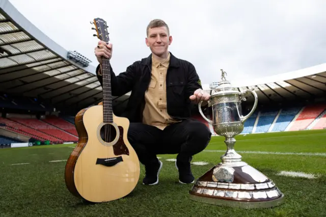 Nathan Evans with the Scottish Cup