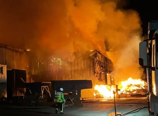 Blaze at a scrap metal recycling plant in Balby, Doncaster.