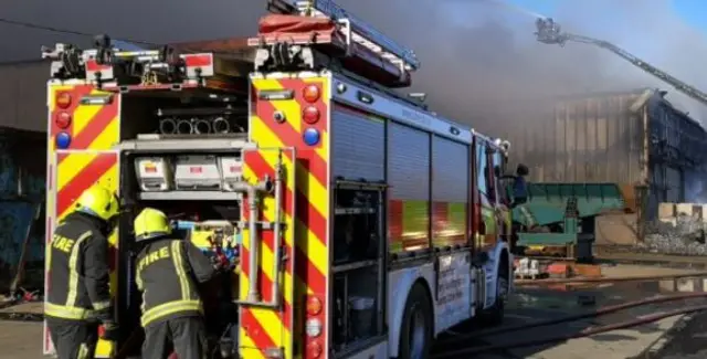 Firefighters tackle blaze