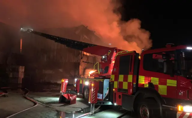 Fire at recycling plant