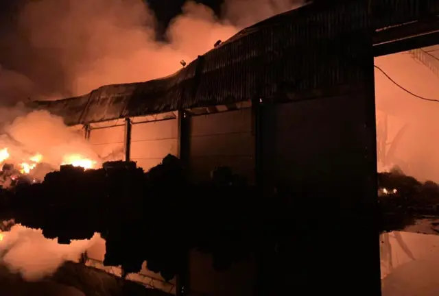 Fire at recycling plant