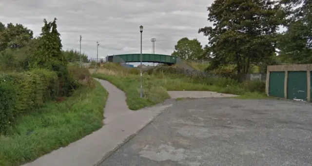 Railway bridge behind Woodfield Primary School