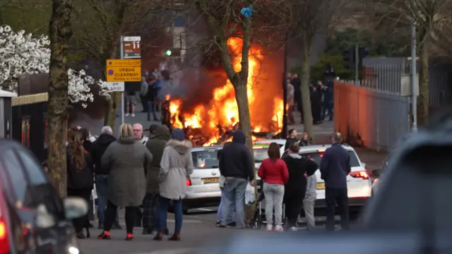 Bus burning Shankill