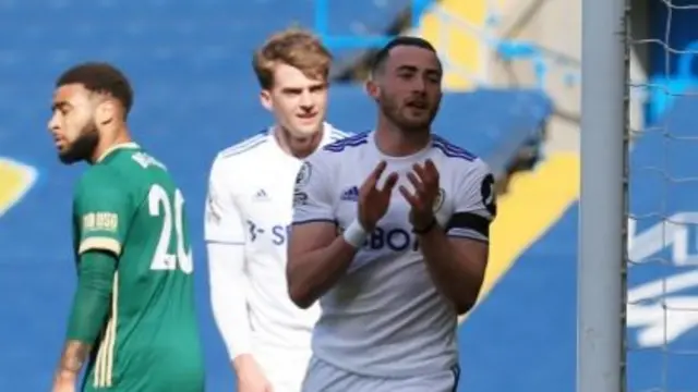 Jack Harrison celebrates scoring against Sheffield United