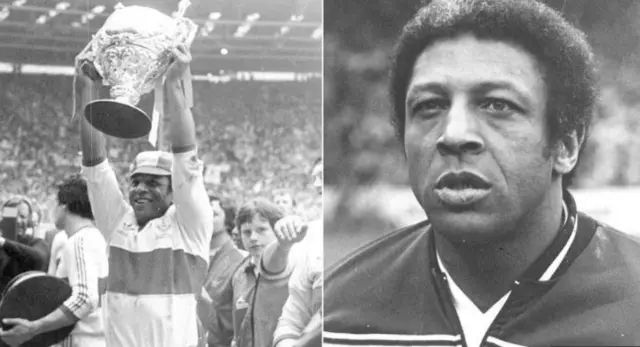 Clive Sullivan won the Challenge Cup with Hull KR (left) in 1980 and Hull FC (right) in 1982.