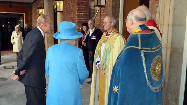 Prince Philip with the Archbishop of Canterbury