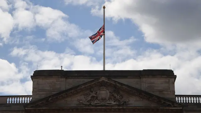 Flag flying at half mast