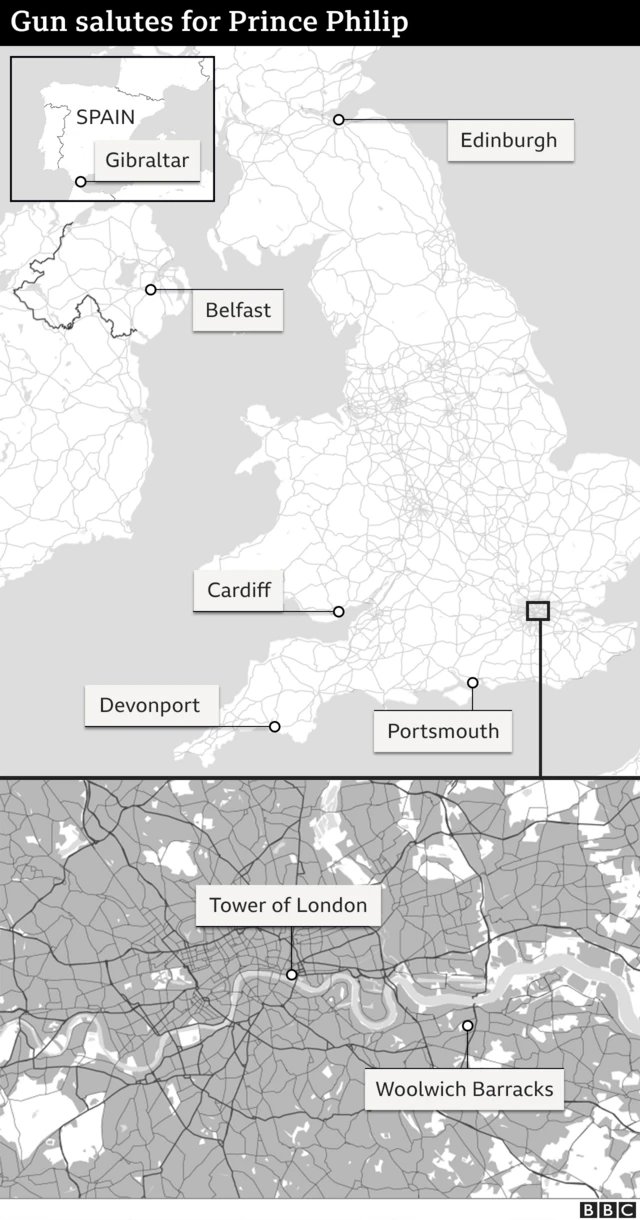 The location of gun salutes