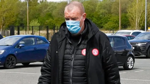 Hamilton boss Brian Rice arrives at St Mirren Park