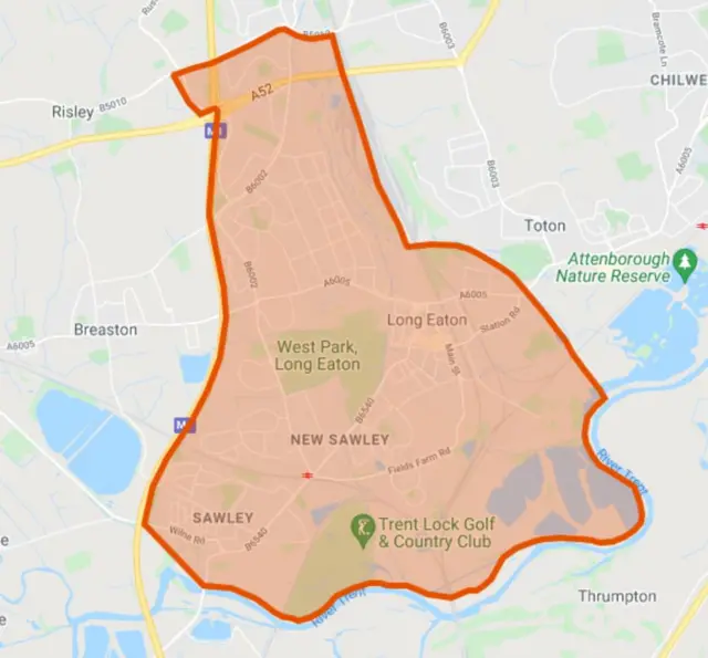 Disperal order for Long Eaton and Sawley, in Derbyshire