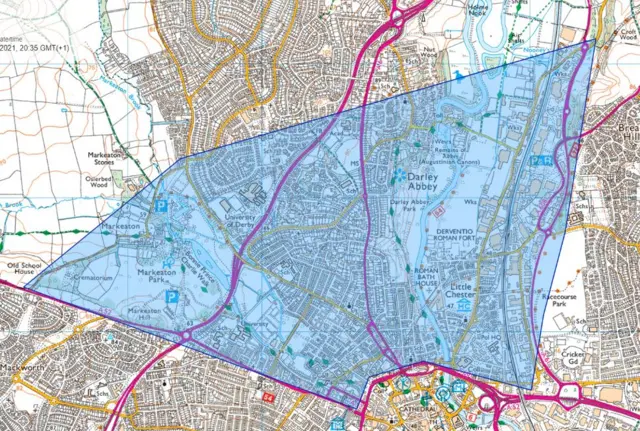 Disperal order area in Derby