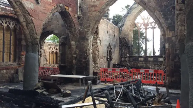 Fire damage at All Saints' Church