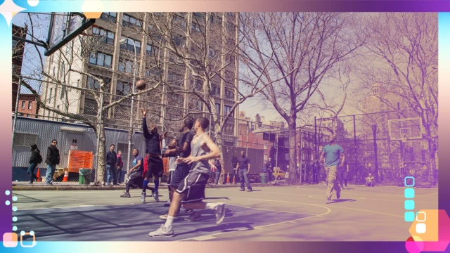 Playing basketball outdoors in the USA