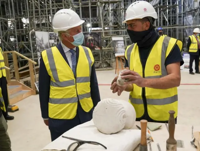 Prince Charles at the future site of the Museum of London